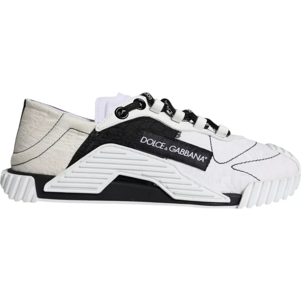 Dolce & Gabbana White Black Low Top NS1 Sneakers Shoes LA11821#1-37.5