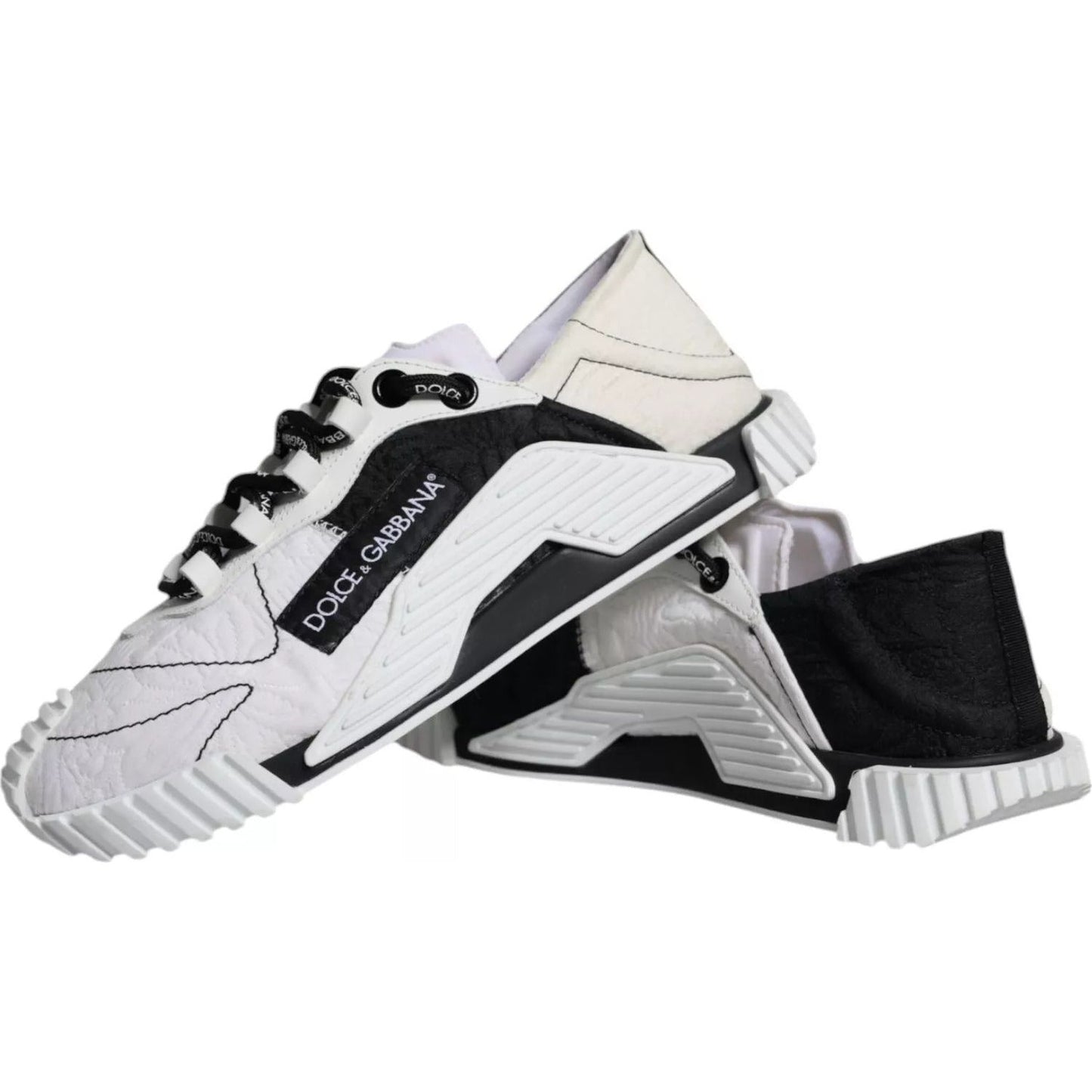 Dolce & Gabbana White Black Low Top NS1 Sneakers Shoes LA11821#1-37.5