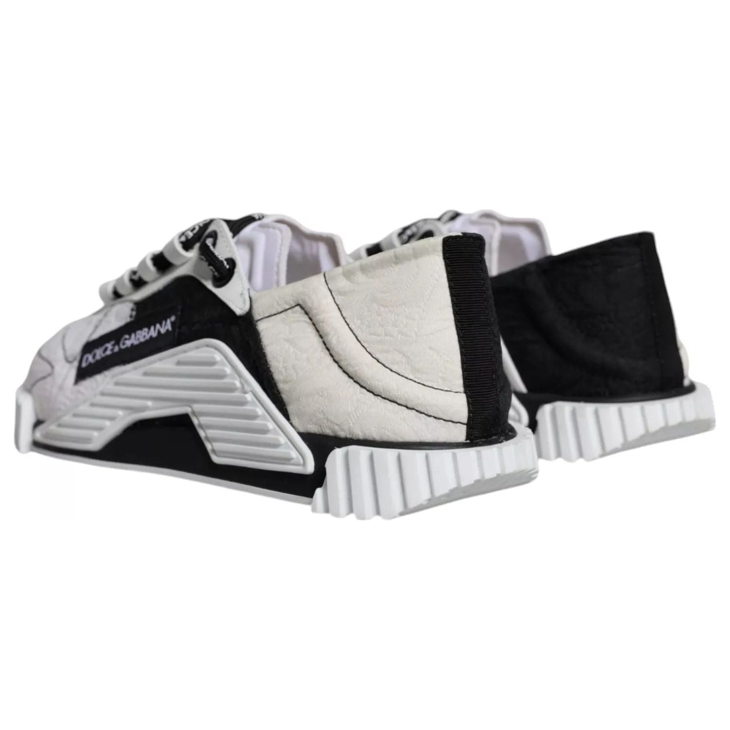 Dolce & Gabbana White Black Low Top NS1 Sneakers Shoes
