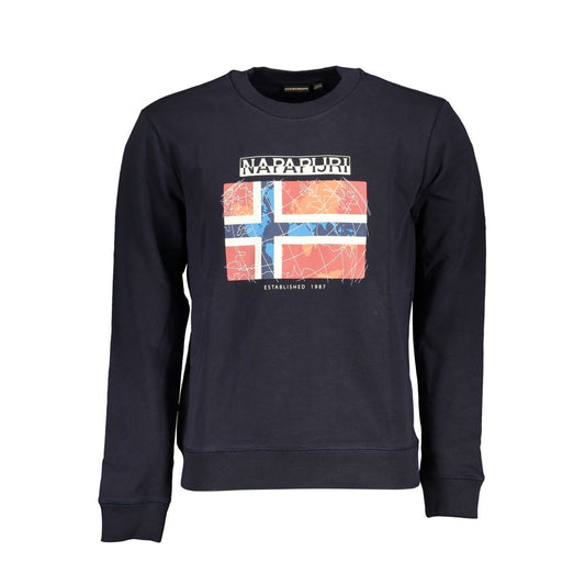 Napapijri Blue Cotton Men Sweater NA-25049-XS