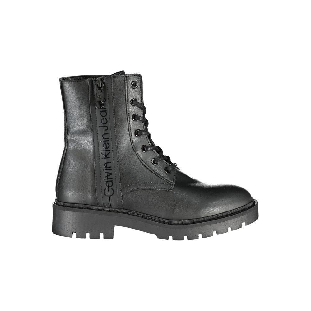 Calvin Klein Chic Black Ankle Boot with Laces and Zip Detail CA-25033-EU36/US6