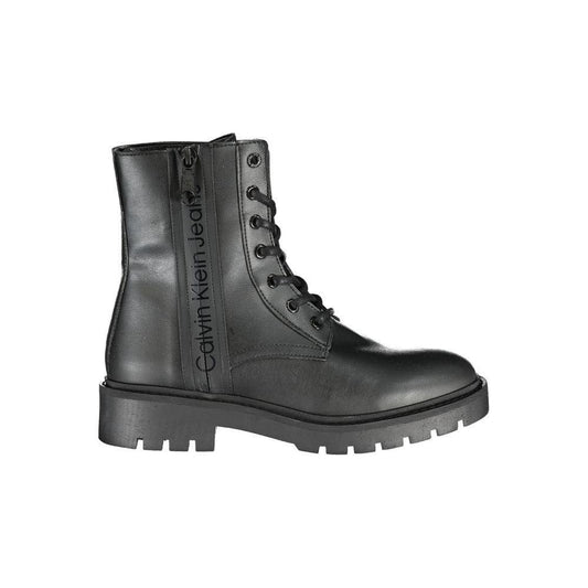 Calvin Klein Chic Black Ankle Boot with Laces and Zip Detail CA-25033-EU36/US6