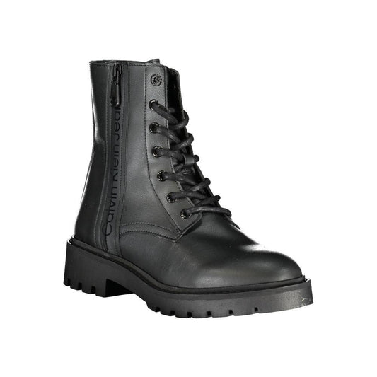 Calvin Klein Chic Black Ankle Boot with Laces and Zip Detail CA-25033-EU36/US6