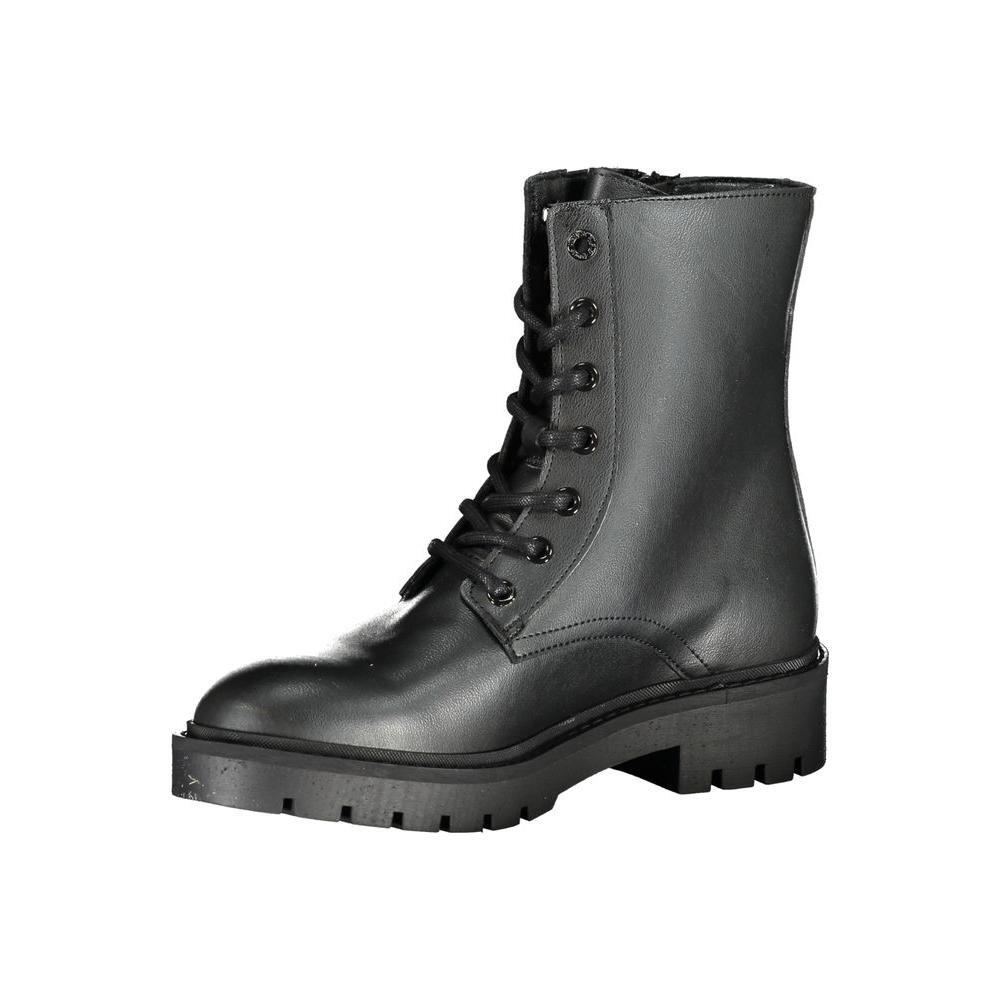 Calvin Klein Chic Black Ankle Boot with Laces and Zip Detail CA-25033-EU36/US6