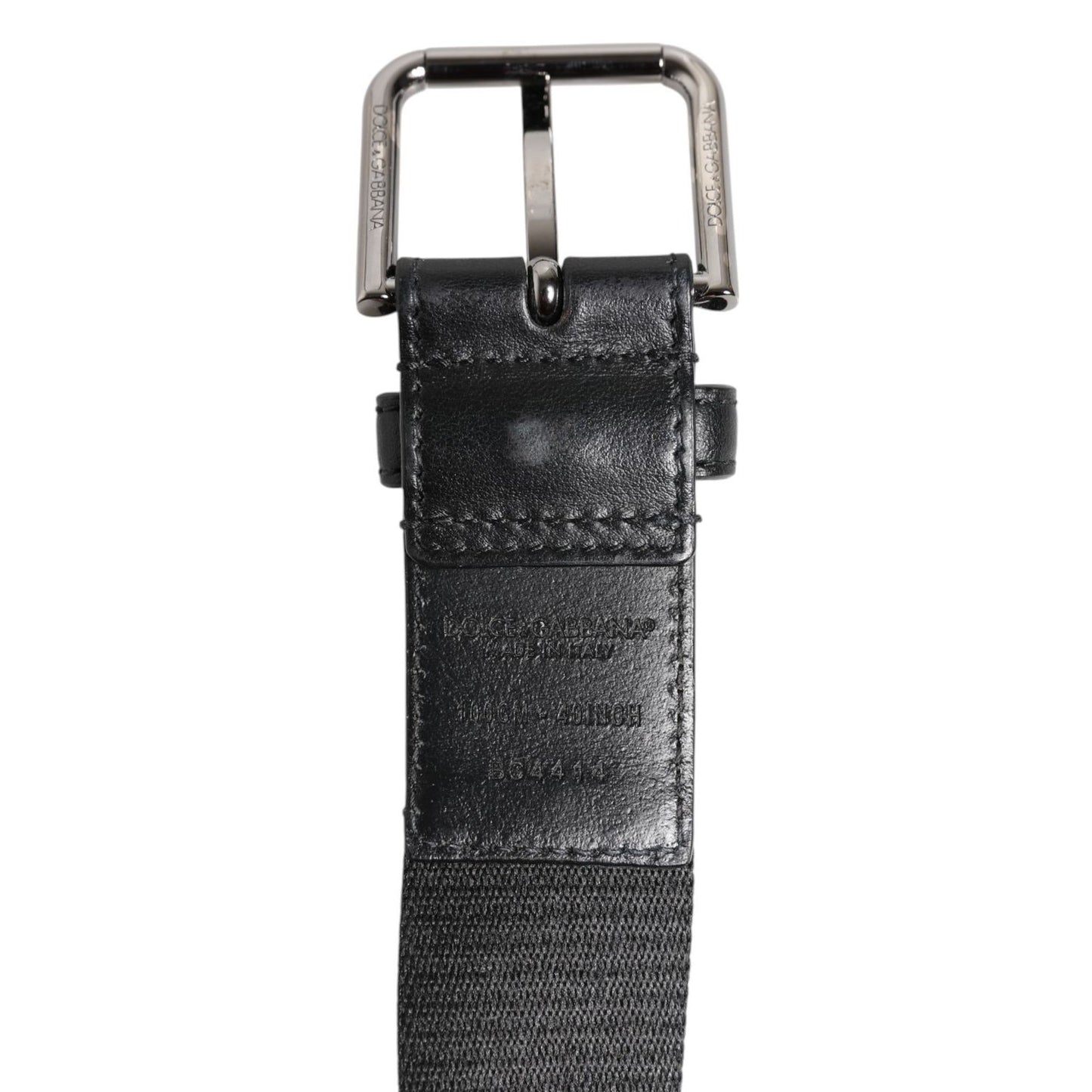 Dolce & Gabbana Black White DG Logo Brass Metal Buckle Belt