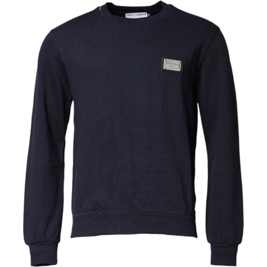 Dolce & Gabbana Dark Blue Logo Crew Neck Pullover Sweater TSH90520-48
