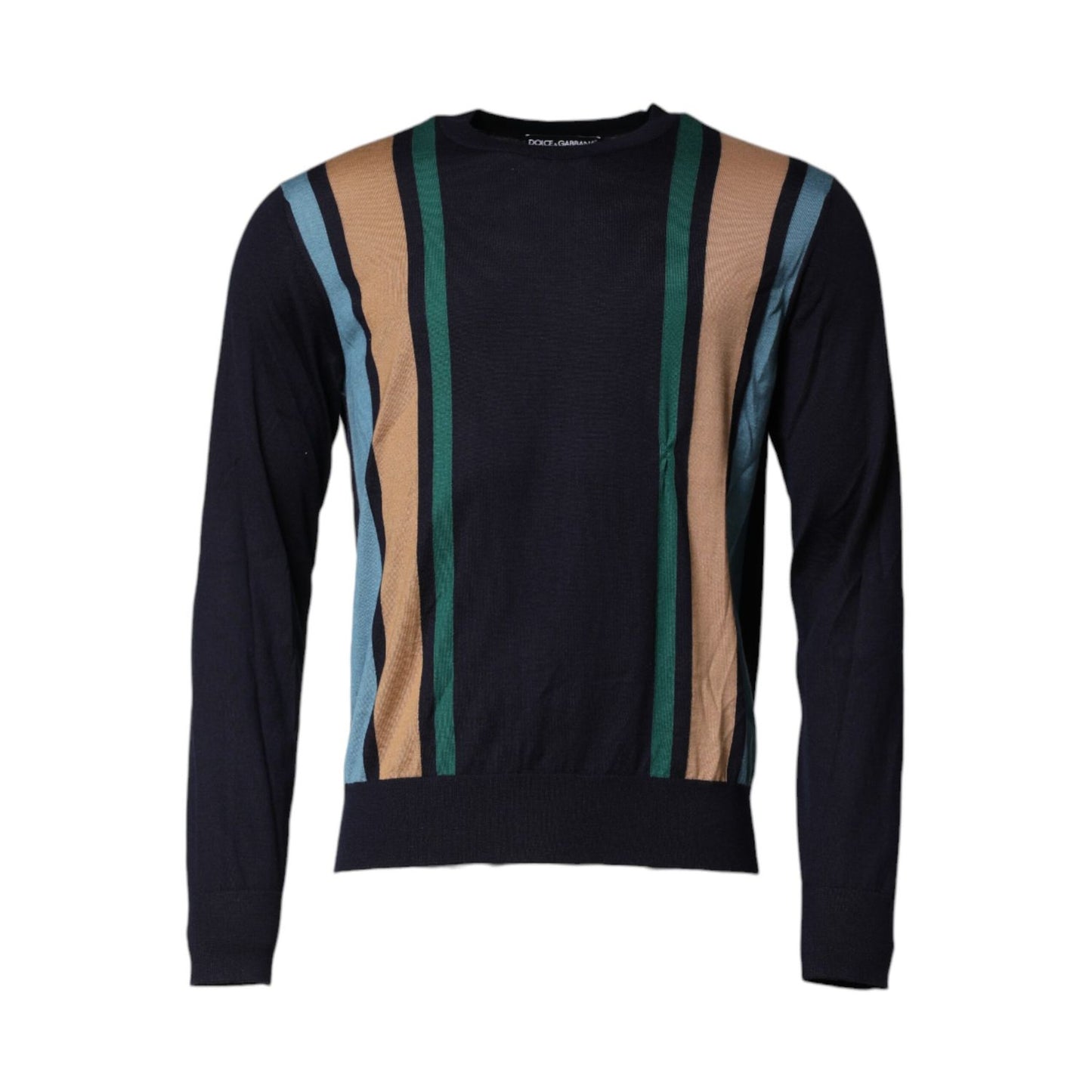 Dolce & Gabbana Multicolor Stripes Crew Neck Pullover Sweater