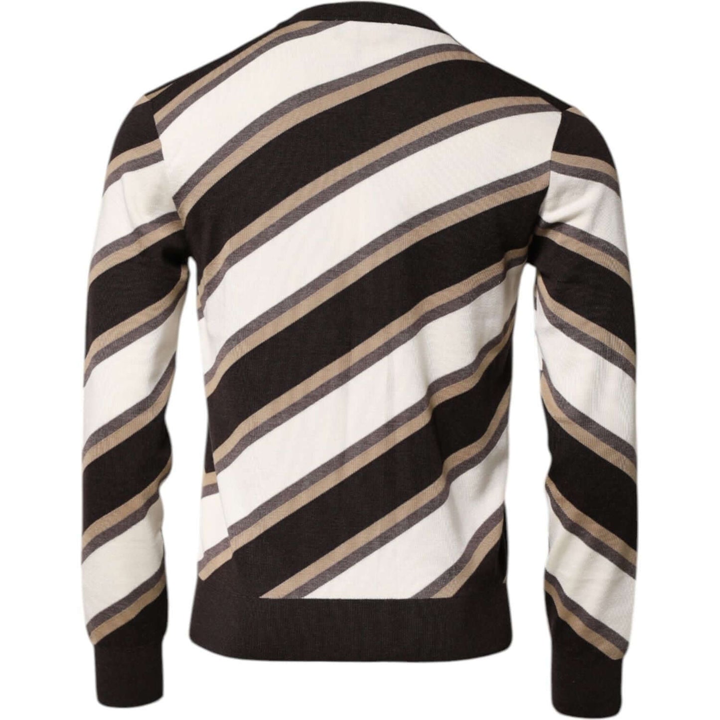 Dolce & Gabbana Multicolor Stripes Crew Neck Pullover Sweater