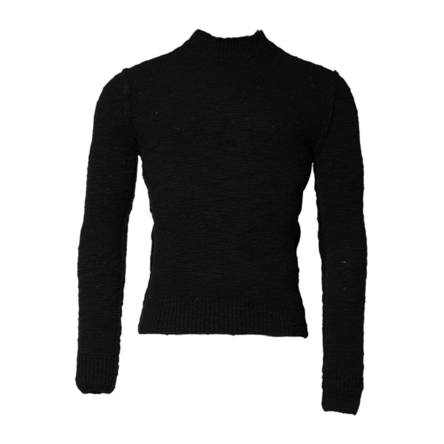Dolce & Gabbana Black Wool Knit Crew Neck Pullover Sweater
