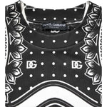 Dolce & Gabbana Black White Bandana Cotton Men Sweatshirt Sweater TSH90581-44