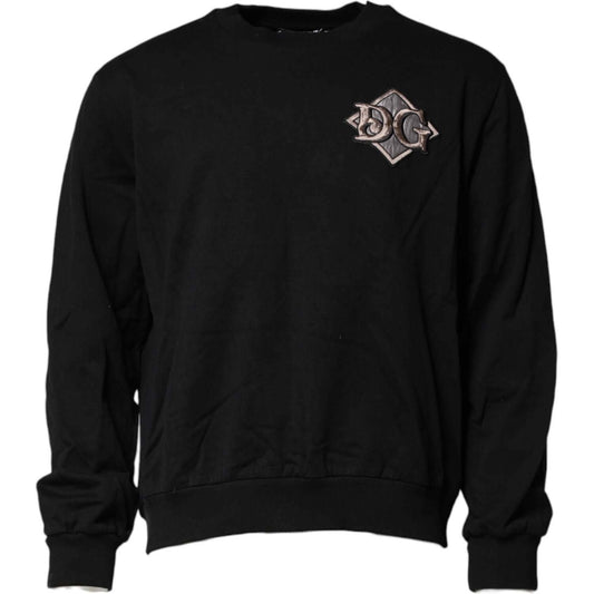 Dolce & Gabbana Black Logo Embroidery Sweatshirt Sweater TSH90583-58