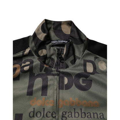 Dolce & Gabbana Multicolor Logo Full Zip Men Bomber Sweater
