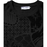 Dolce & Gabbana Black Printed Crew Neck Sweatshirt Sweater TSH90614-48