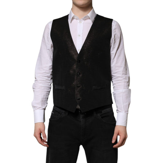 Dolce & Gabbana Dark Brown Dress Formal Men Waistcoat Vest