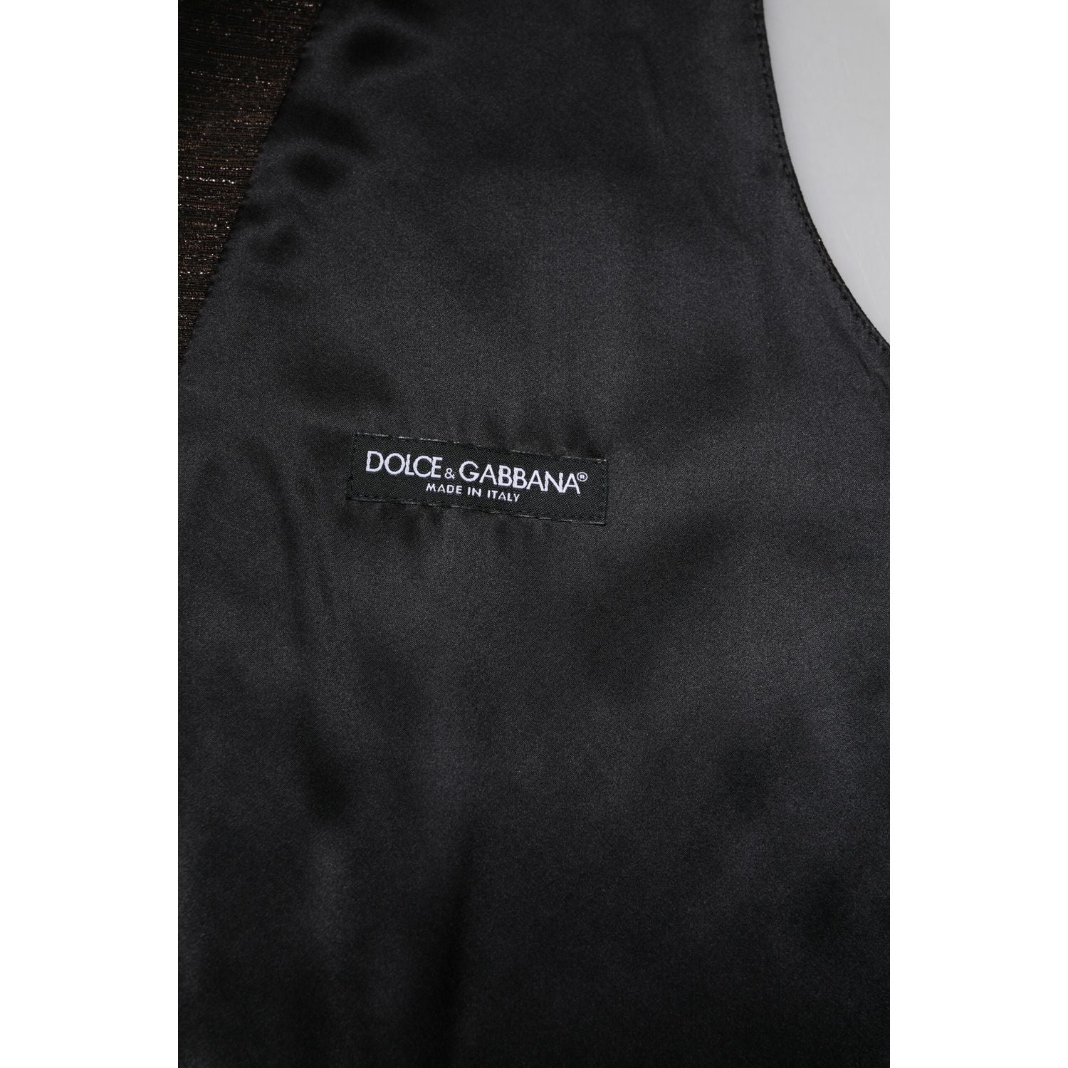 Dolce & Gabbana Dark Brown Dress Formal Men Waistcoat Vest