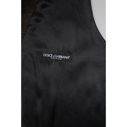 Dolce & Gabbana Dark Brown Dress Formal Men Waistcoat Vest