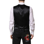 Dolce & Gabbana Pink Floral Satin Formal Men Waistcoat Vest TSH90470-50