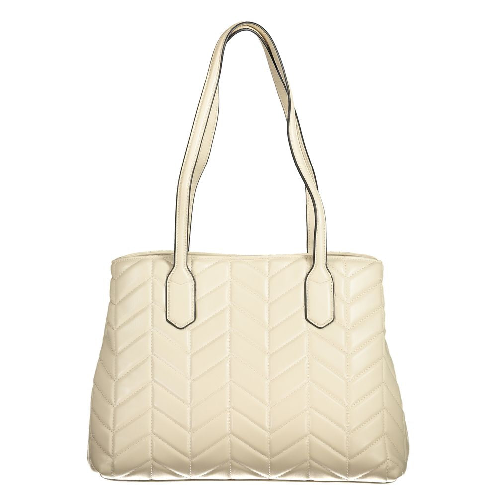 Front view with bag zipped and handles upright.