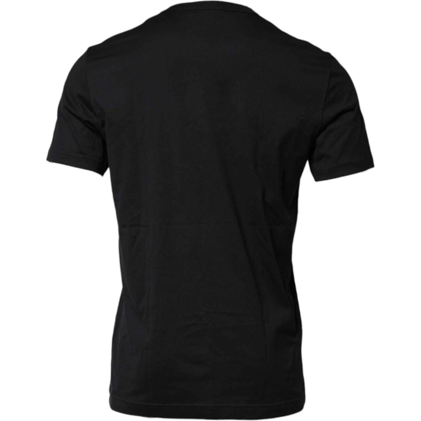 Dolce & Gabbana Black Cotton Embroidered Crew Neck T-shirt TSH90515-52
