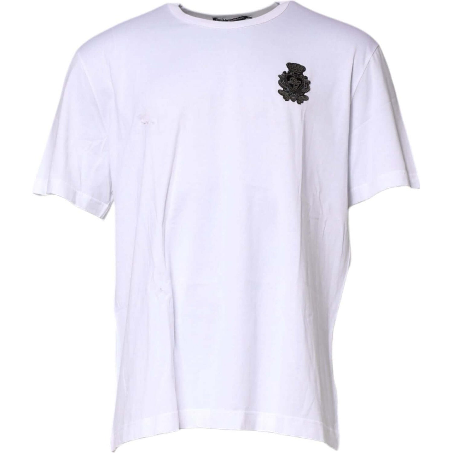 Dolce & Gabbana White Cotton DG Crown Embroidery T-shirt TSH90636-60