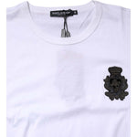 Dolce & Gabbana White Cotton DG Crown Embroidery T-shirt TSH90636-60