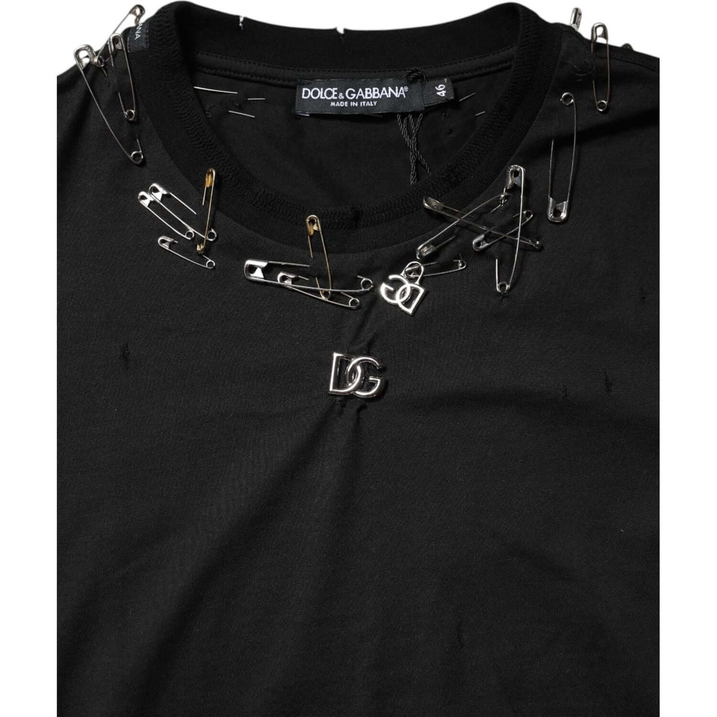 Dolce & Gabbana Black Logo Embellish Short Sleeves T-shirt TSH90641-46