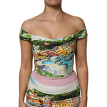 Dolce & Gabbana Multicolor Off Shoulder Long Sheath Dress DR81519-40