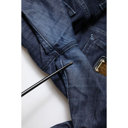 Dolce & Gabbana Dark Blue Cotton Skinny Cropped Denim Jeans