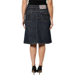 Escada Black Cotton Blend Denim Top Skirt Casual Set KOS2294-42