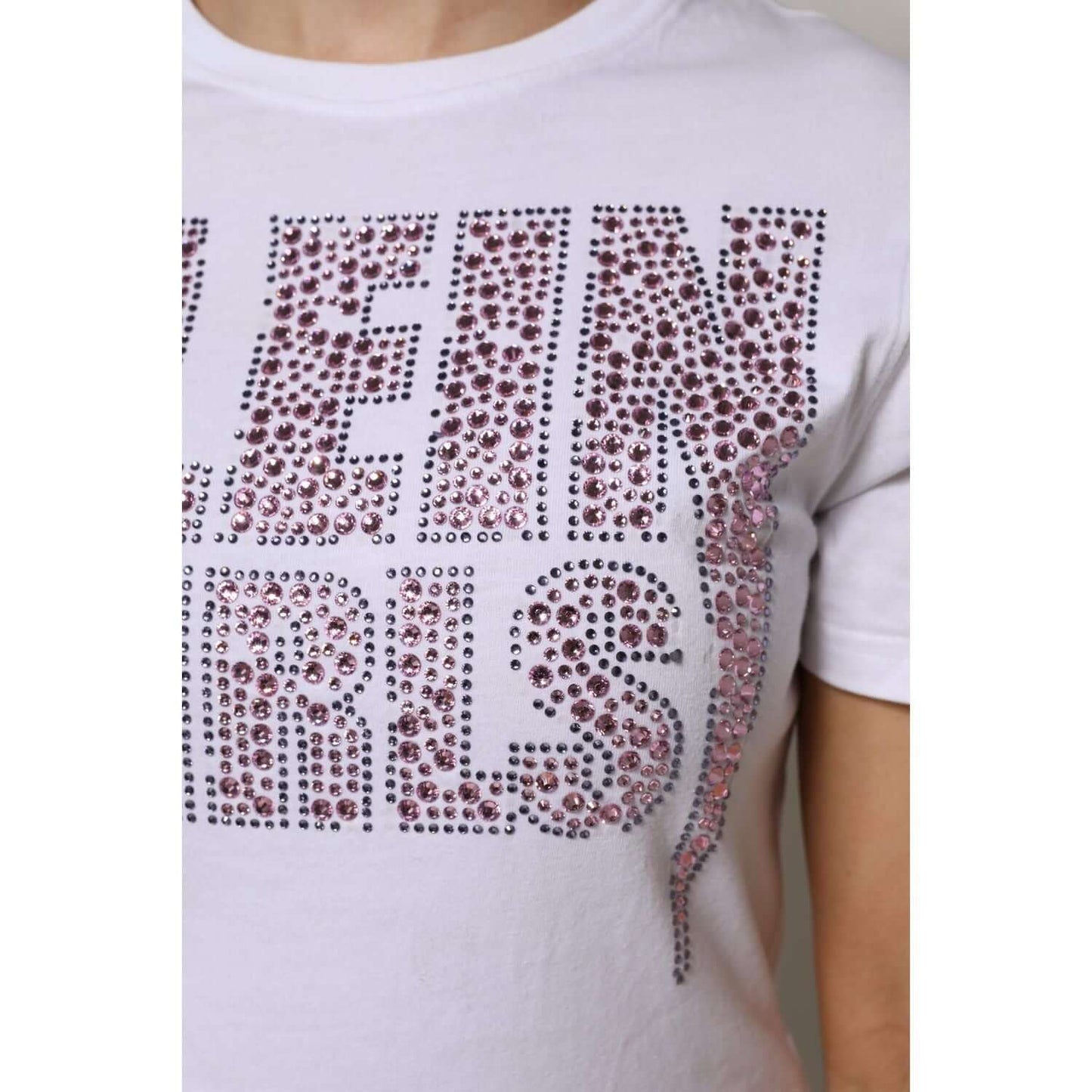 Philipp Plein White Embellished CrewNeck Short Sleeve T-shirt TSH87621-40