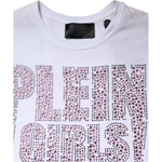 Philipp Plein White Embellished CrewNeck Short Sleeve T-shirt TSH87621-40