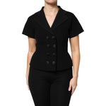 Dolce & Gabbana Black Wool Double Breasted Coat Jacket TSH90440-38