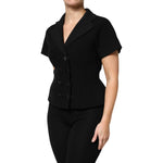 Dolce & Gabbana Black Wool Double Breasted Coat Jacket TSH90440-38