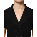 Dolce & Gabbana Black Wool Double Breasted Coat Jacket TSH90440-38