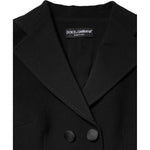 Dolce & Gabbana Black Wool Double Breasted Coat Jacket TSH90440-38