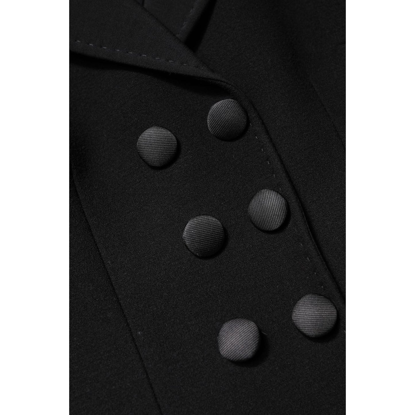 Dolce & Gabbana Black Wool Double Breasted Coat Jacket