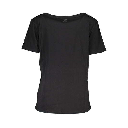 Patrizia Pepe Chic Short Sleeve Wide Neck Tee with Contrast Details PA-26485-XS