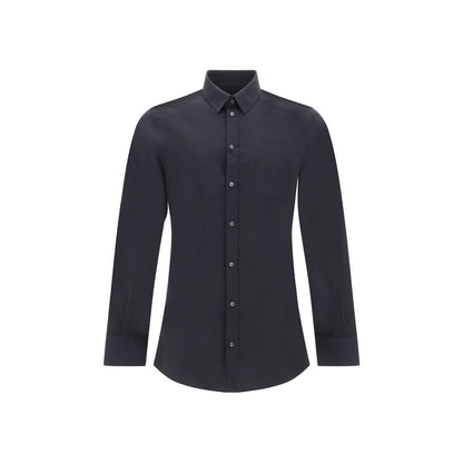 Dolce & Gabbana Black Elastane Dress Shirt
