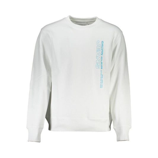 Calvin Klein Crisp White Crew Neck Cotton-Blend Sweater CA-26165-L