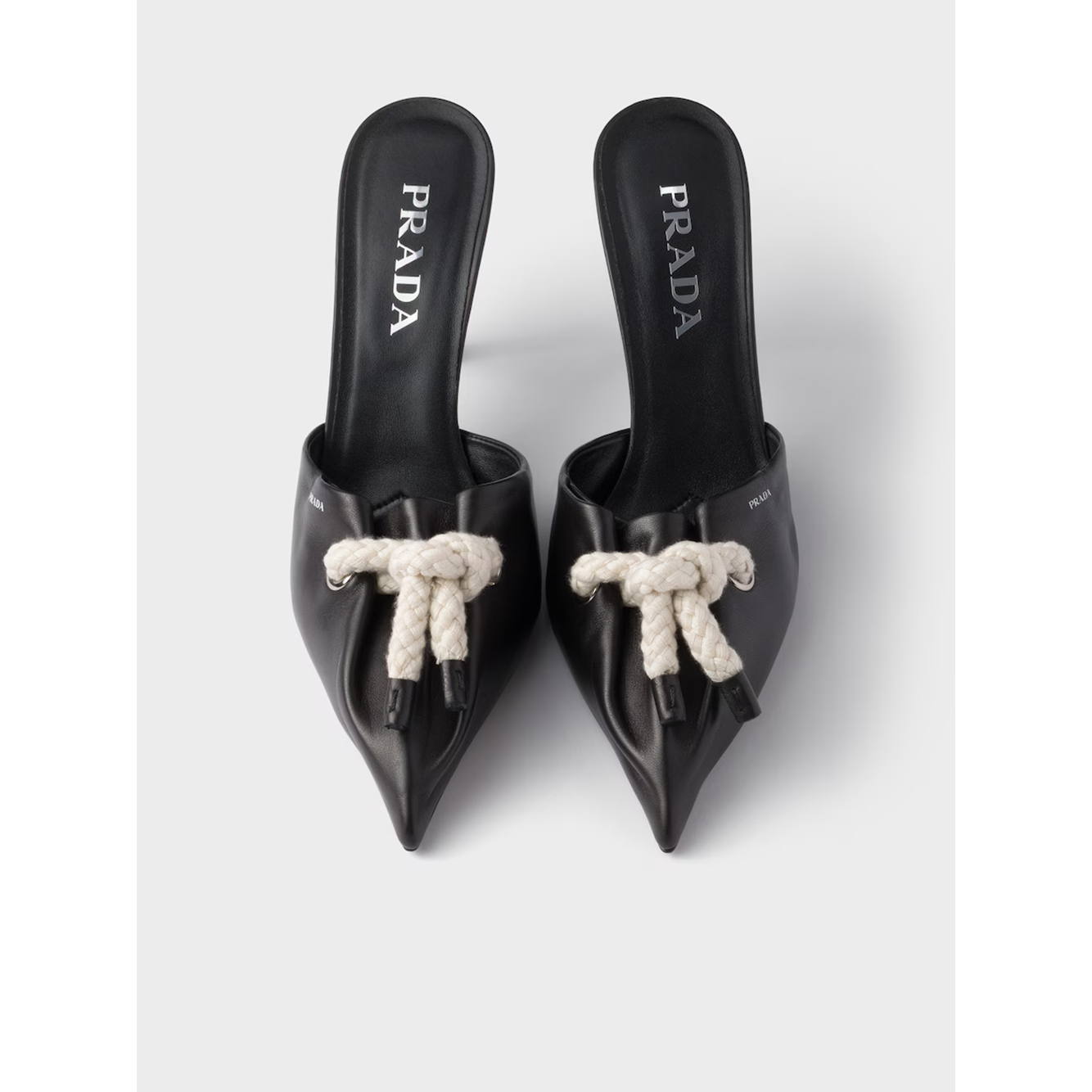Prada Black Nappa Leather Rope Detail Sandals 1I969N_038_F0X2Z_F_D085_35