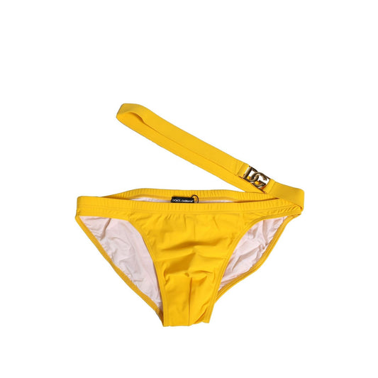 Dolce & Gabbana Yellow Waistband Logo Beachwear Brief Swimwear BIK1267-4