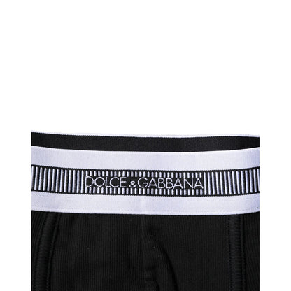 Dolce & Gabbana Black Cotton Stretch Regular Boxer Underwear