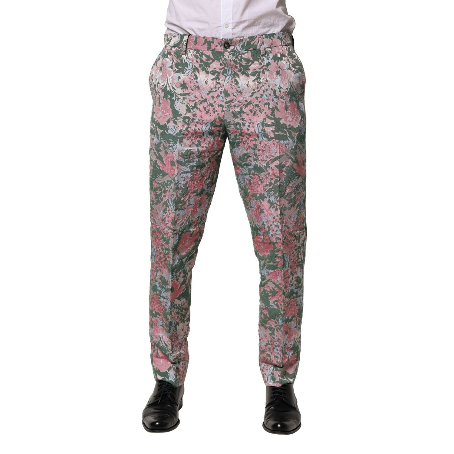 Dolce & Gabbana Multicolor Floral Jacquard Pants