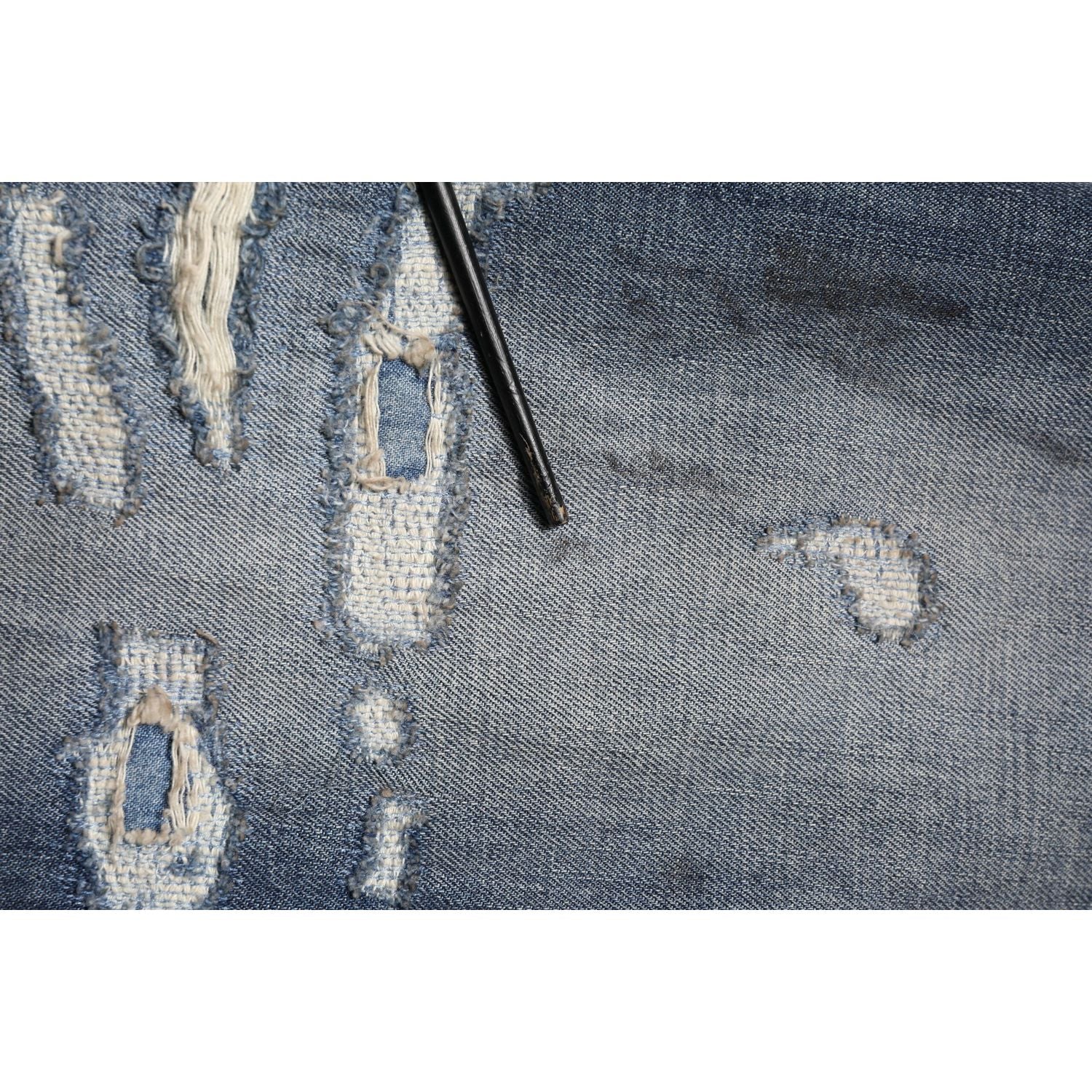 Dolce & Gabbana Blue Washed Tattered Cotton Men Jeans