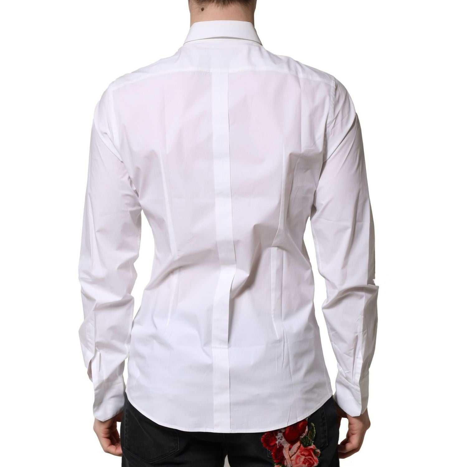 Dolce & Gabbana White Cotton Long Sleeves Dress Formal Shirt