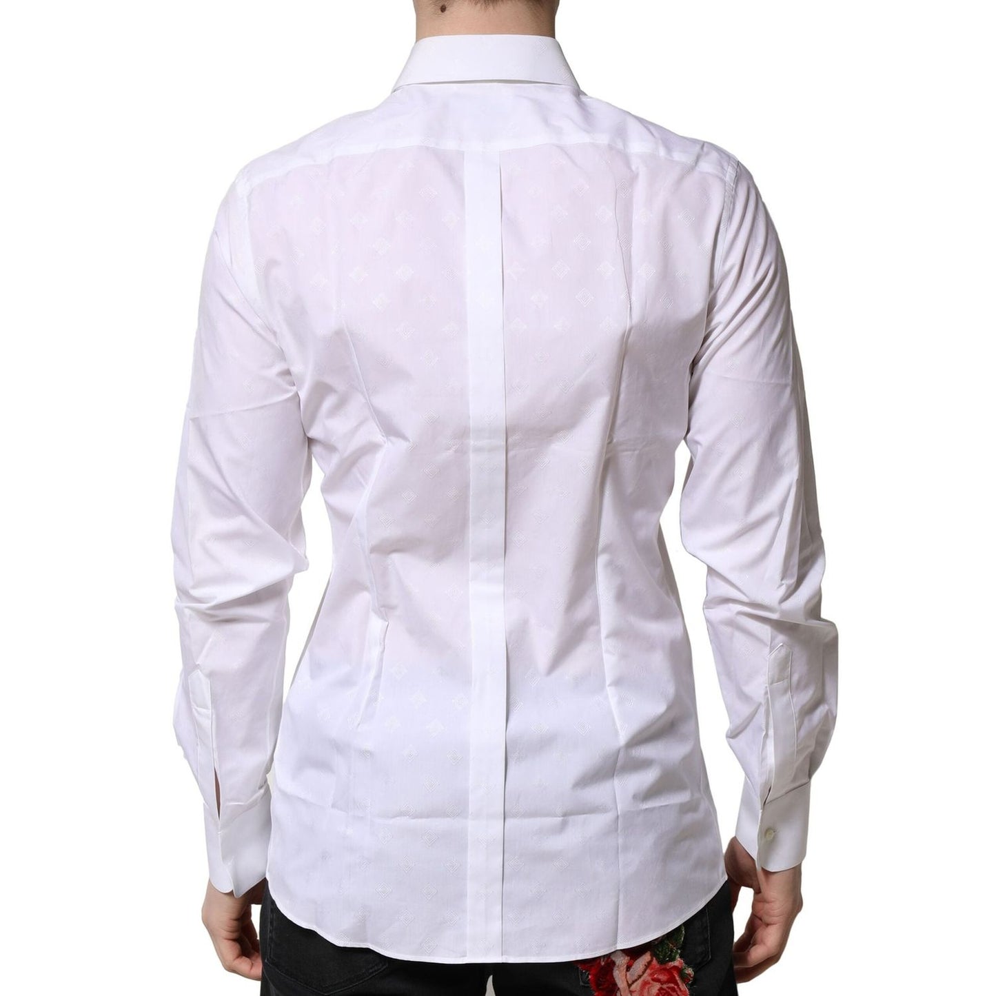 Dolce & Gabbana White Bib Cotton Poplin GOLD Formal Shirt