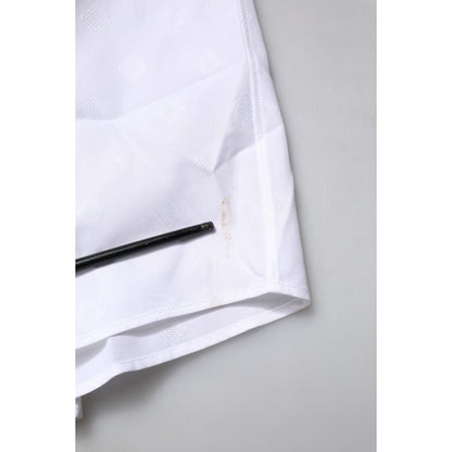 Dolce & Gabbana White Bib Cotton Poplin GOLD Men Formal Shirt