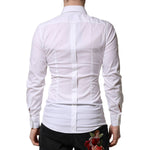 Dolce & Gabbana White GOLD Long Sleeves Men Dress Formal Shirt