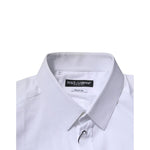 Dolce & Gabbana White Cotton Long Sleeves GOLD Formal Shirt