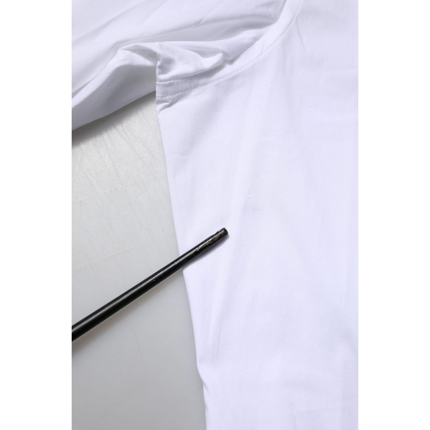Dolce & Gabbana White Cotton Long Sleeves GOLD Formal Shirt